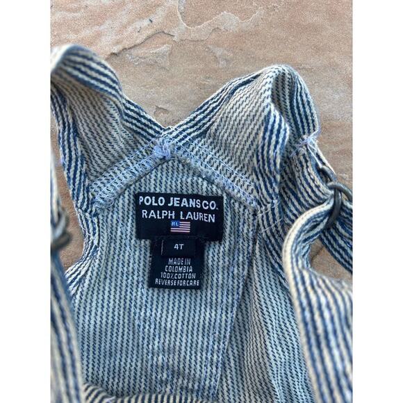 Vintage Polo Ralph Lauren Overall Denim Dress Girls Size 4 - Picture 2 of 3
